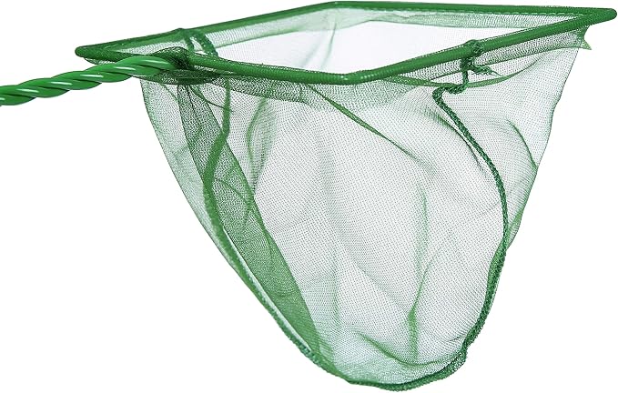 Aquarium Fishing Net Fish Tank Cleaning Tools Fine Mesh Net with Plastic Handle Green 8 Inch