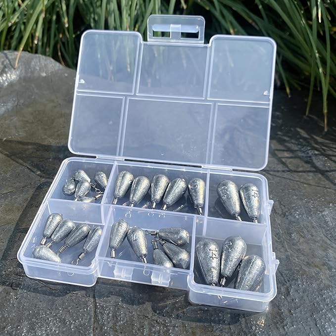 Fishing Weights Sinkers Kit Bass Casting Weights Drop Shot Weights with Swivel for Freshwater Saltwater Catfish Weights