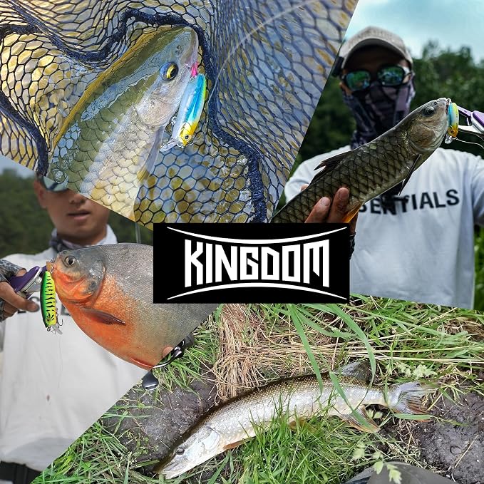 KINGDOM 3PCS Topwater Fishing Lures for Bass Whopper Popper Fishing Lure for Bass Catfish Pike Perch Floating Pencil Bait with Propeller Tail Freshwater/Saltwater