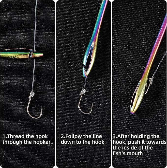HONGYAN Fish Hook Remover Tool - 2 Pack Fishing Dehooker with Retractable Lanyard, Quick Release Descending Device for Saltwater Freshwater Fishing