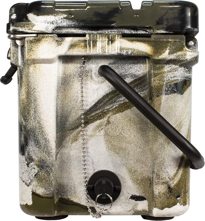 USA Made Frosted Frog Camo 20 Quart Ice Chest Heavy Duty High Performance Roto-Molded Commercial Grade Insulated Cooler