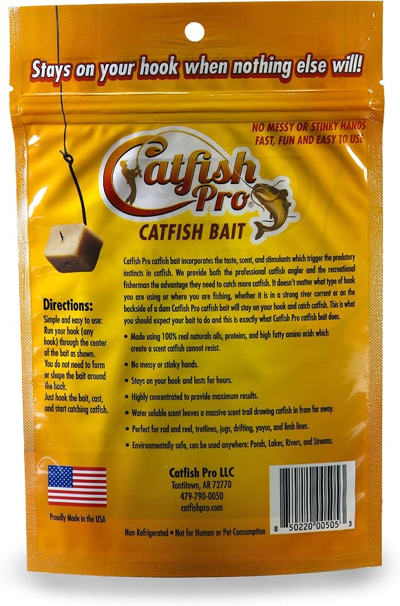 Catfish Pro Catfish Bait - 10oz Bag with 80pcs | Irresistible Scent for Catfish | Mess-Free, Stays On Your Hook When Nothing Else Will | Great for Rod, Reel, Trotline, Jugs & Yoyos Fishing