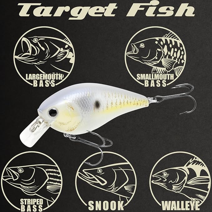 LUCKY CRAFT LC 1.5 Silent Squarebill Crankbait Fishing Lure, 2-3/8", Bass Fishing Lures for Freshwater, Hard Crankbait with Treble Fishing Hooks, Fishing Accessories