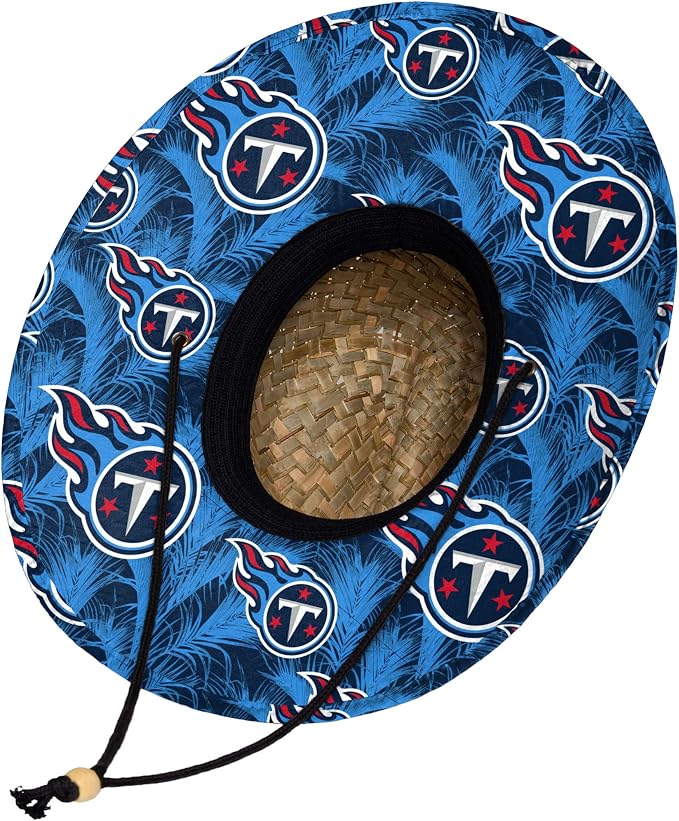 FOCO Men's NCAA College Team Logo Floral Straw Sun Hat