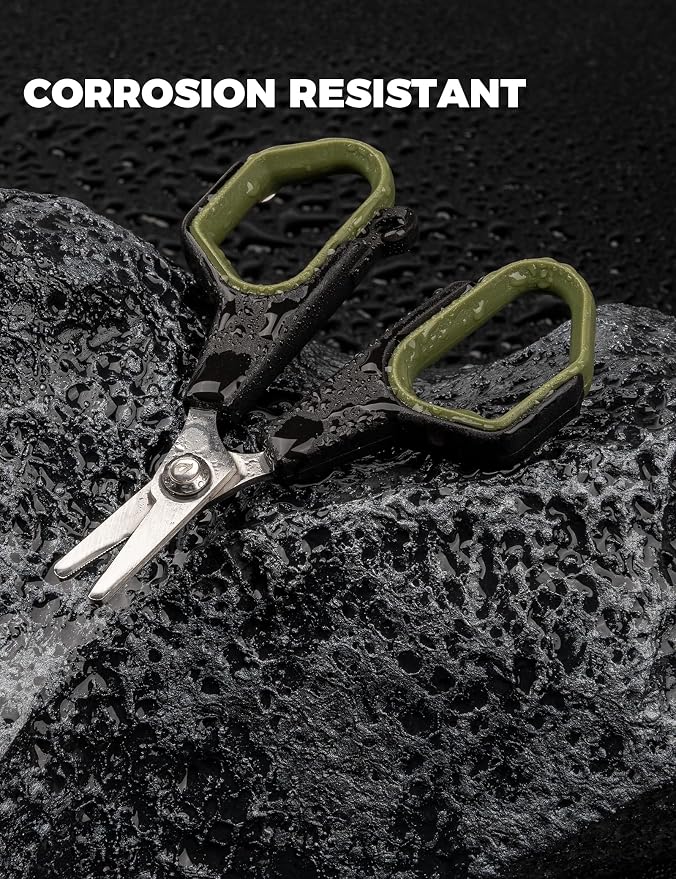 2pc Fishing Scissors,3.9" Stainless Steel Fishing Line Cutter for Fishing Braided Line,Non-Slip Grip Small Fishing Scissors for Saltwater