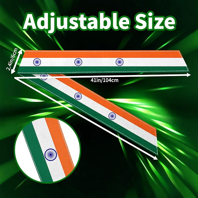 Tie Headband for Women & Men, Flag Patterned Sports Sweatband Head Wrap, Hair Bandana Accessory, 40" x 2.4"