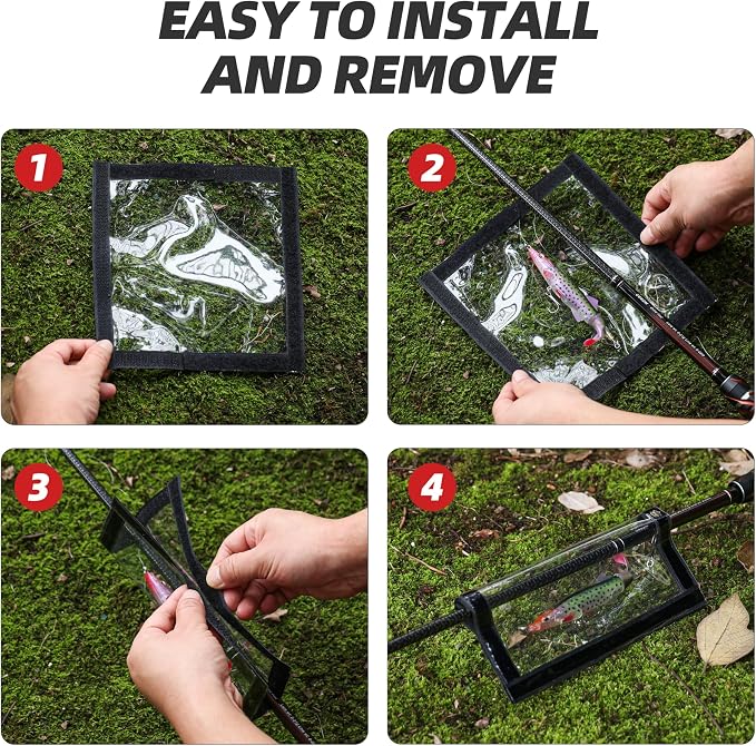 Fishing Lure Wraps 10 Pack – Clear PVC Hook Covers & Lure Covers for Fishing Rods – Durable Protects Hooks & Gear for Freshwater & Saltwater Fishing Gear