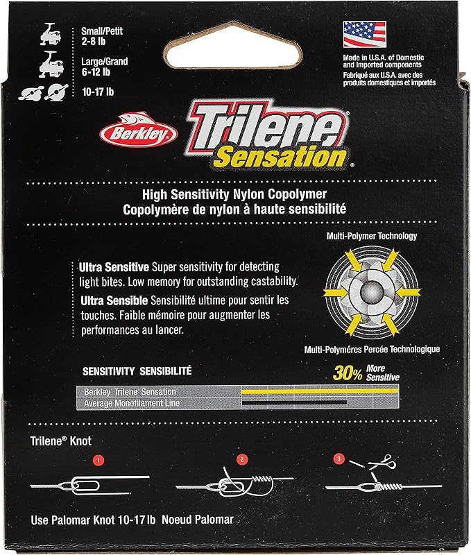 Berkley Trilene® Sensation, Low-Vis Green, 8lb | 3.6kg Monofilament Fishing Line, Suitable for Freshwater Environments