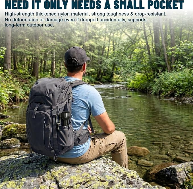 2.0 Backpacker Survival Fishing Kit, Emergency Lightweight Fishing System for Travel, Hiking, Camping (Black)