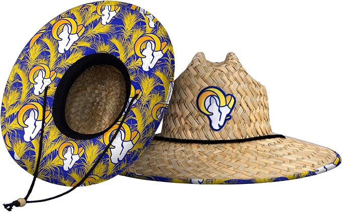 FOCO Men's NCAA College Team Logo Floral Straw Sun Hat