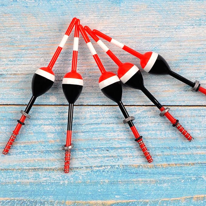 SILANON Wood Slip Bobbers Fishing Floats and Bobbers Spring Oval Stick Slip Floats for Crappie Catfish Trout Panfish Walleyes Fishing 5/10pcs