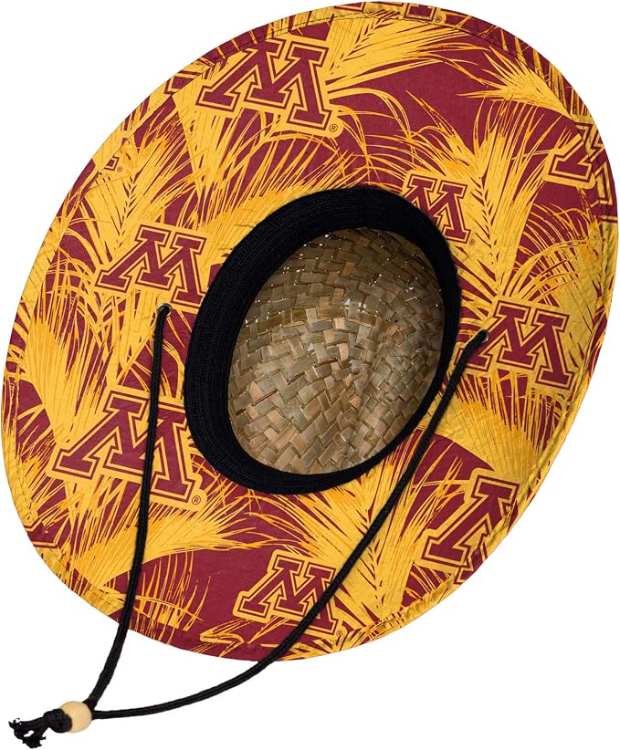 FOCO Men's NCAA College Team Logo Floral Straw Sun Hat