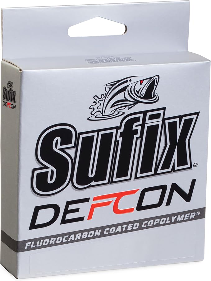 Sufix Defcon Fluorocarbon Fishing Line, Heavy-Duty Line with Extreme Abrasion Resistance and Strength, Clear, 12 lb