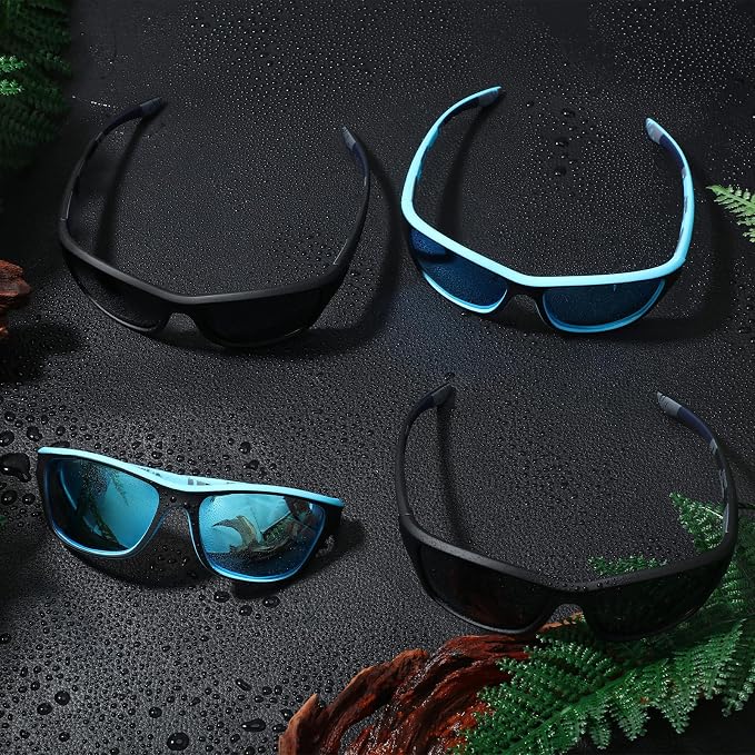 TOODOO 4 Pairs Men Polarized Sunglasses with UV Protection Driving Glasses Sports for Sport Outdoor Activities