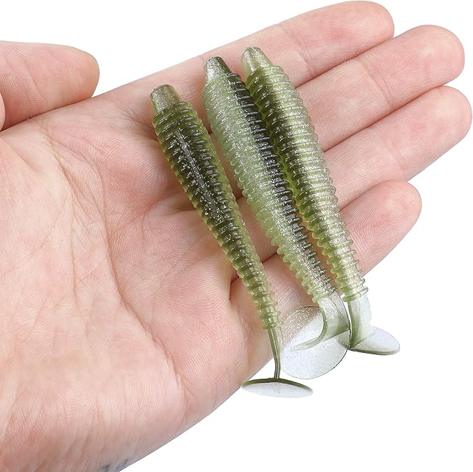 Paddle Tail Swimbaits 100/80/50PCS, 5/4/3/2 inch Soft Fishing Lures Bulk Pack – Durable Lifelike Action Lures for Bass, Trout, Crappie – Freshwater & Saltwater Fishing Gifts
