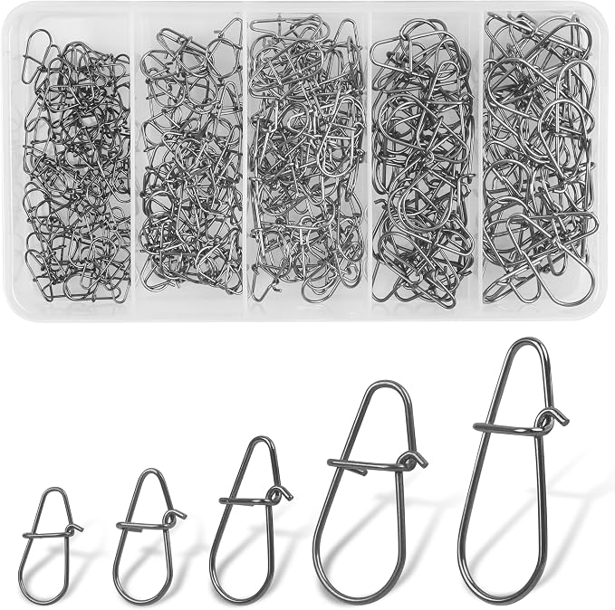 Crankbait Snaps Fishing Snap Clips Kit,210pcs Duo Lock Snaps Swivel Quick Change Power Fishing Clips Fast Snaps Fishing Speed Clips Lure Connector Saltwater Freshwater