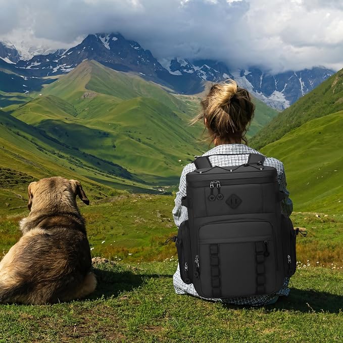 Insulated Backpack Cooler 60 Can for Men & Women,Leak Proof Waterproof Cooler Backpack for Beach Tailgate Camping Travel Fishing 37L