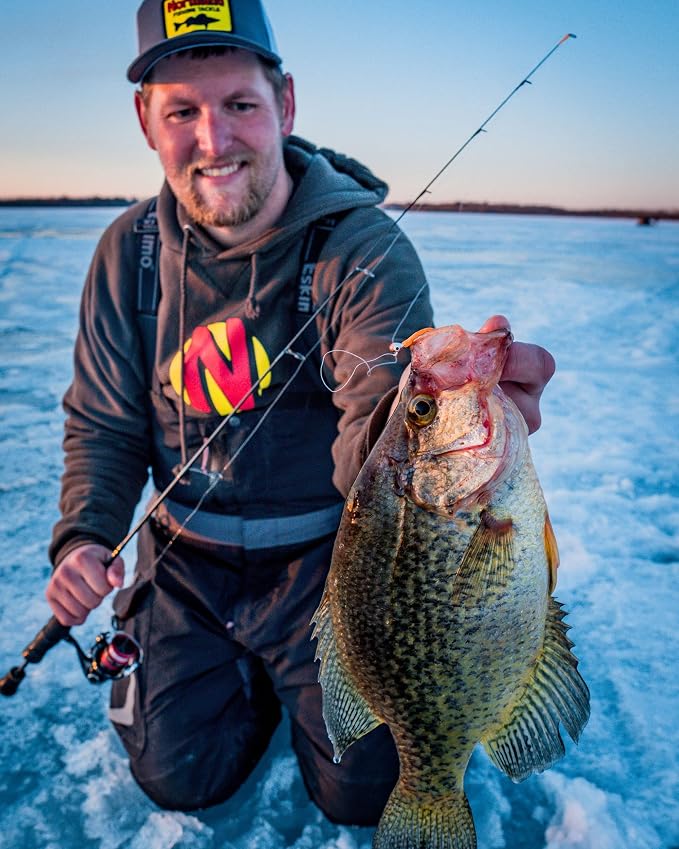 Northland Fishing Tackle Impulse Rigged Tungsten Bloodworm Jig for Ice Fishing Panfish, Assorted Sizes and Colors