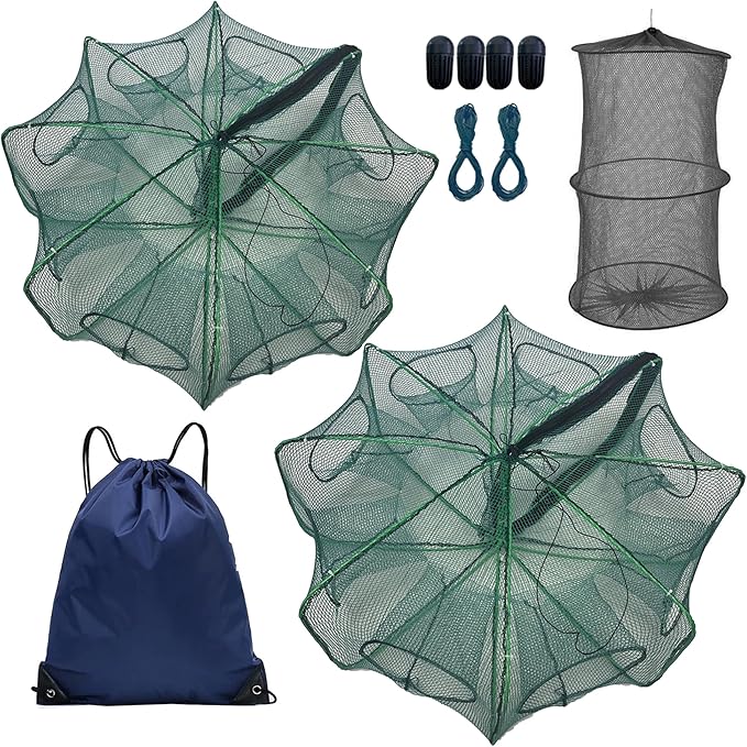 Foldable Minnow Trap,Crab Trap,Fishing Net,Bait Cage for Crabs Minnow Lobster Shrimp Crawfish
