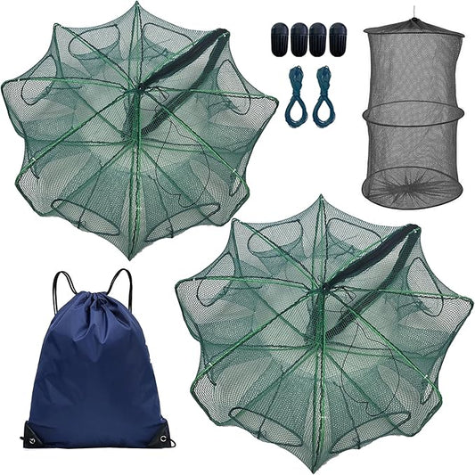 Foldable Minnow Trap,Crab Trap,Fishing Net,Bait Cage for Crabs Minnow Lobster Shrimp Crawfish