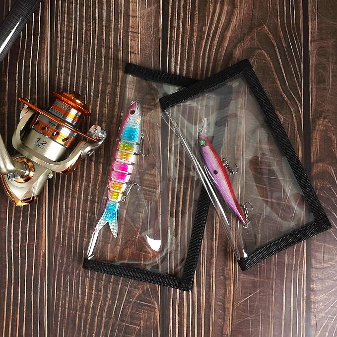 AGOOL Fishing Lure Wraps 5/10 Packs Durable Clear PVC Lure Covers Keeps Fishing Safe Easily See Lures Fishing Hook Covers Bait Storage Keeps Children, Pets and Fishermen Safe from Sharp Hook
