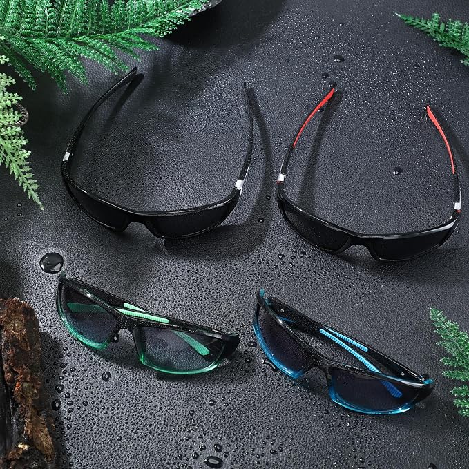 TOODOO 4 Pairs Men Polarized Sunglasses with UV Protection Driving Glasses Sports for Sport Outdoor Activities