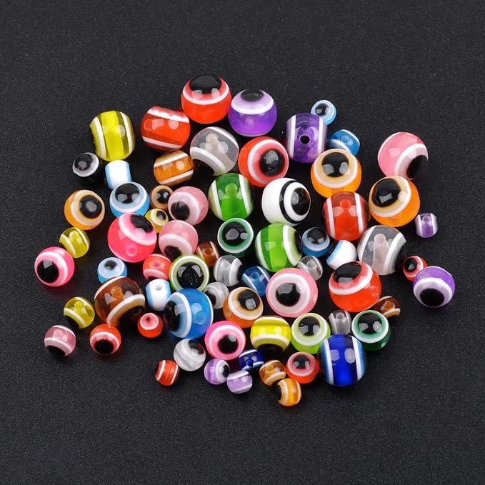 Fishing Beads Assortment Kit Hard Plastic Fishing Line Beads Bait Eggs for Texas Carolina Rigs Fish Rigs DIY Kit, 300pcs Mix