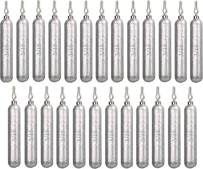 Reaction Tackle Lead Drop Shot Weights for Bass Fishing - Freshwater & Saltwater - Skinny Pencil Shaped Sinkers for Drop Shot Rig