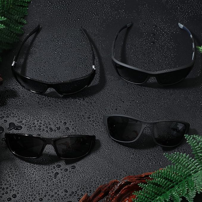 TOODOO 4 Pairs Men Polarized Sunglasses with UV Protection Driving Glasses Sports for Sport Outdoor Activities
