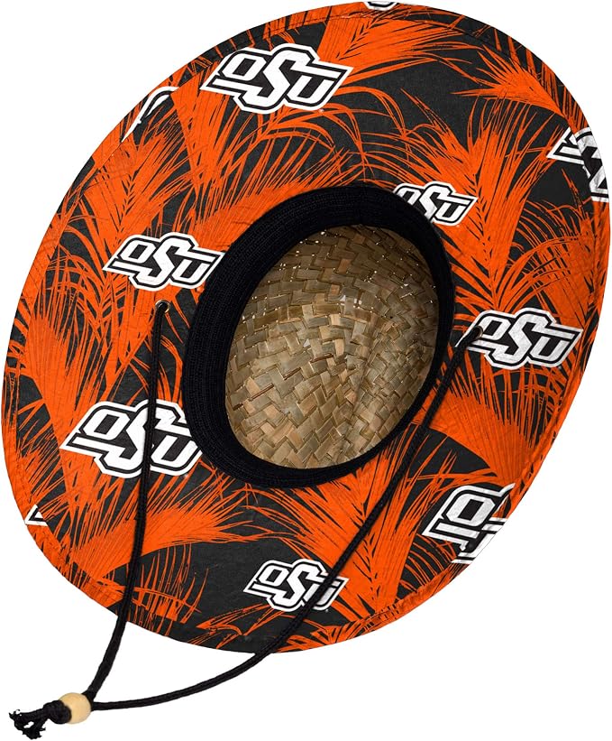 FOCO Men's NCAA College Team Logo Floral Straw Sun Hat