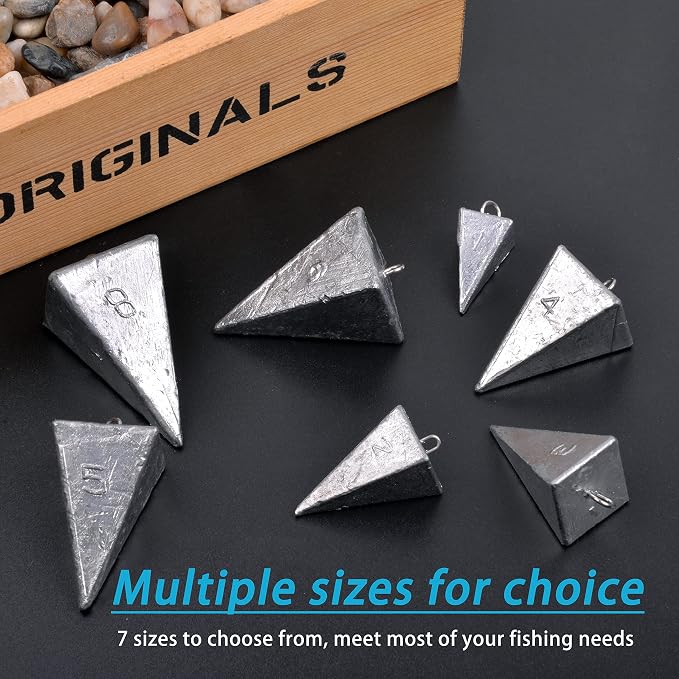 Pyramid Sinkers Fishing Weights Saltwater Pyramid Weights for Surf Fishing Gear Tackle 1oz 2oz 3oz 4oz 5oz 6oz 8oz