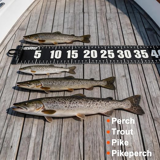RUTU 53" Fish Ruler Glow in The Dark, Waterproof Fish Measuring Board, Foldable Fish Measuring Tape for Boats, Kayaks, Rafts and Outdoor Fishing, 53x8 inch, Glow-in-the-Dark Night Use