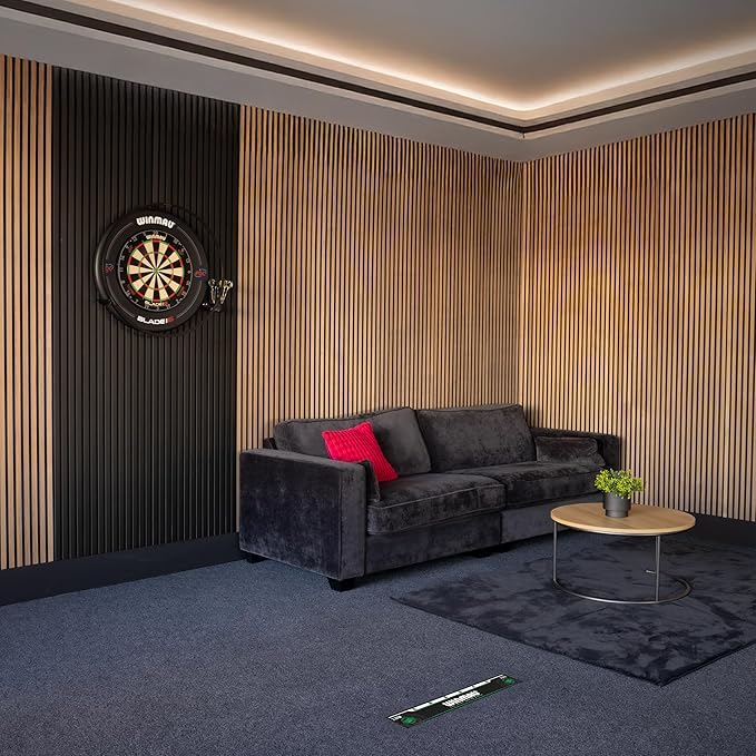 Winmau Darts Oche Line - High Visibility Throw Line Marker with Toe Markers for Consistent Stance - Self-Adhesive, Sticks to Hard Floors (Wood/Tile/Laminate) - Regulation Distance
