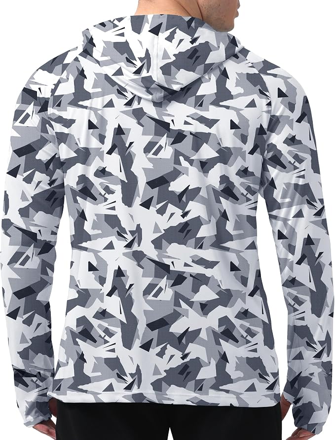 Men's UPF 50+ Sun Protection Hoodie Shirt Long Sleeve SPF Fishing Outdoor UV Hiking Lightweight Shirts