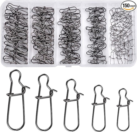 Duo Lock Fishing Snap Kit, Stainless Steel Fishing Nice Snap Swivels High Strength Fishing Snaps and Clips Fishing Connector Tackle Kit for Saltwater Freshwater