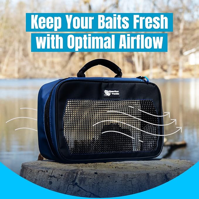 Reaction Tackle Deluxe Bait Binder – Water-Resistant Soft Plastic Bait Storage Bag, Saltwater & Freshwater Fishing Tackle Organizer, Lure Bag for Bass, Kayak, and Boat Fishing