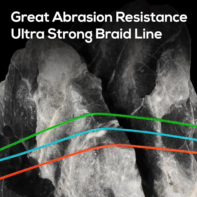 RUNCL 8 Strands Braided Fishing Line - High Visibility Colored Braid Line, Super Strong, Abrasion Resistant, No Stretch, 328yds/546yds/1093yds, 12lb to 100lb for Saltwater or Freshwater Fishing