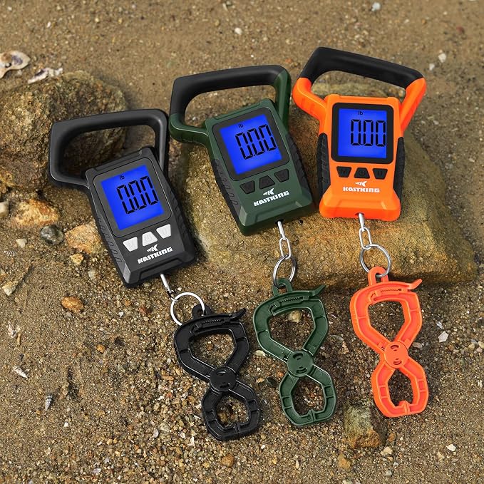 KastKing Fish Scale, WideView Floating Waterproof Digital Scale, 2.5” Large LCD Display, 110lb Capacity, Multi-Mode Pound/Ounces & Kilograms, Stores up to 9 Weights, Fishing Gifts for Men