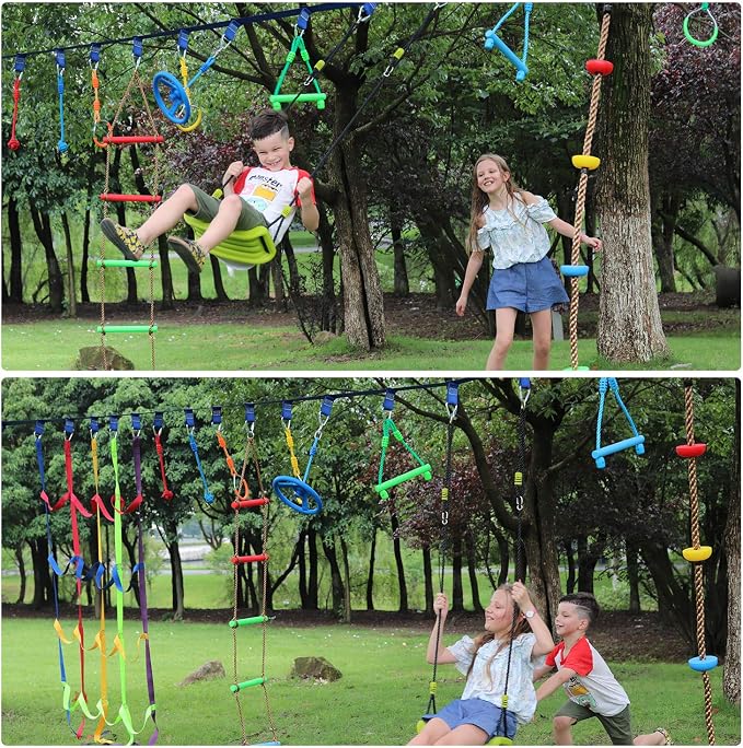 Rainbow Craft Ninja Slackline Buckle Straps - 8pc Removable Hanging Loops for Ninja Obstacle Course Training, Attaching Ninja Obstacle Accessories - Durable Buckle Straps - Blue Color