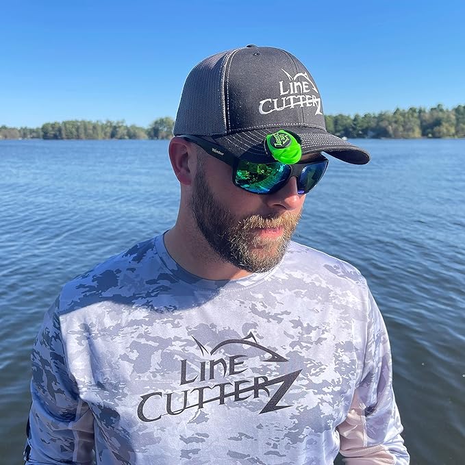 Line Cutterz Patented Dual Hybrid Ceramic Cutter + Stainless Steel Micro Scissors Fishing Line Snipper - Green