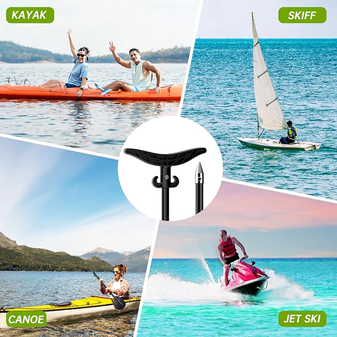 itayak 8.63ft/12.3ft Shallow Water Anchor Pole, Fiberglass Boat Anchor with T-Handle, Pole Anchor with 316 Stainless Tip for Boat, Fishing Kayak (Gloves Included)