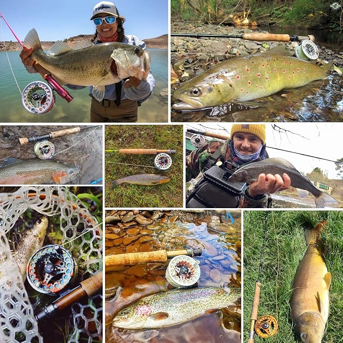 M MAXIMUMCATCH Maxcatch ECO Large Arbor Fly Fishing Reel (3/4wt 5/6wt 7/8wt) and Pre-Loaded Fly Reel with Line Combo