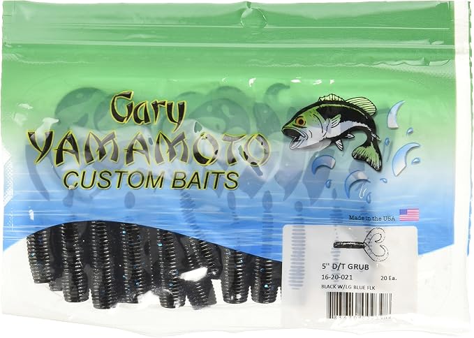 Yamamoto 4"/5" Double Tail Grub Soft Plastic Fishing Angling Swimbait Lures with Crawfish Design - 20 Pack