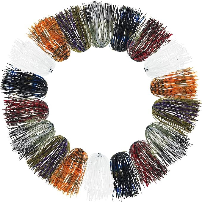 Silicone Jig Skirts Spinnerbait Skirts 50 Strands Bass Fishing Lure Skirts Replacement for DIY Spinner Baits Buzzbaits Squid Jig Accessories