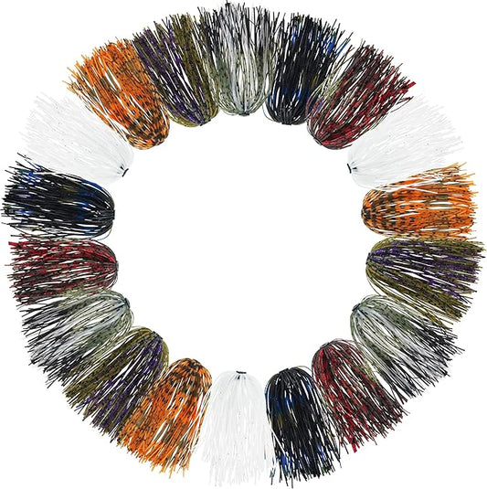 Silicone Jig Skirts Spinnerbait Skirts 50 Strands Bass Fishing Lure Skirts Replacement for DIY Spinner Baits Buzzbaits Squid Jig Accessories