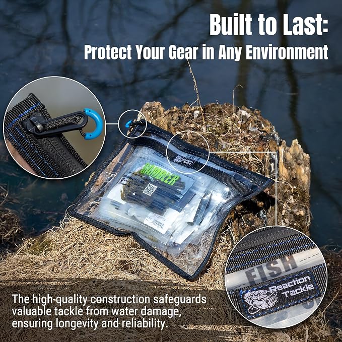 Reaction Tackle Storage Bag Tackle Pak – Water-Resistant Plastic Storage for Bait, Tackle, Lures, Soft Plastics, and Fishing Gear