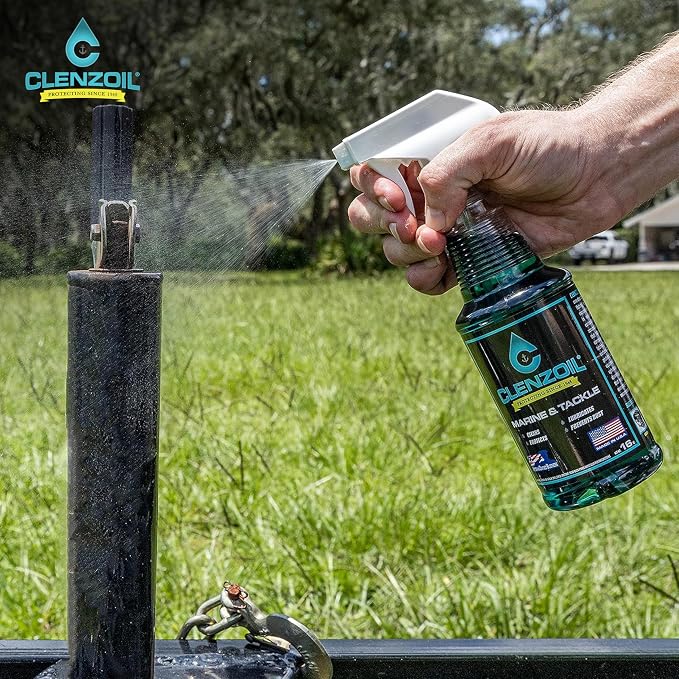 CLENZOIL Marine & Tackle - Fishing Gear Oil Lubricant - for Fish Care Reels, Boat Motors, Downriggers & More - Easily Oils Applicator