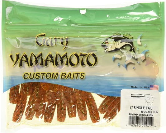 Yamamoto 5 Single Tail Grub Soft Plastic Fishing Angling Swimbait Lures with Tail-Curling Action - 20 Pack