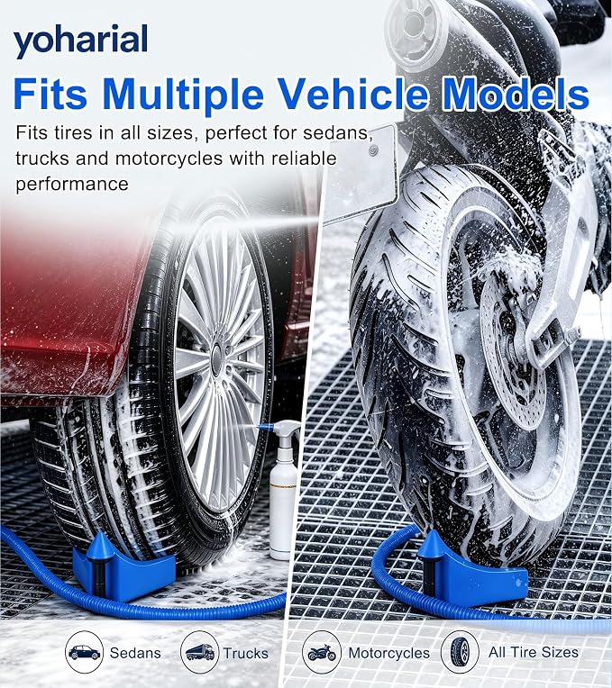 4Pcs Car Hose Guide for Washing, Plastic ‌Car Washing Tire Hose Guide with Roller Prevents Tire Displacement and Line Jamming, Car Wash Tools/Accessories, Blue