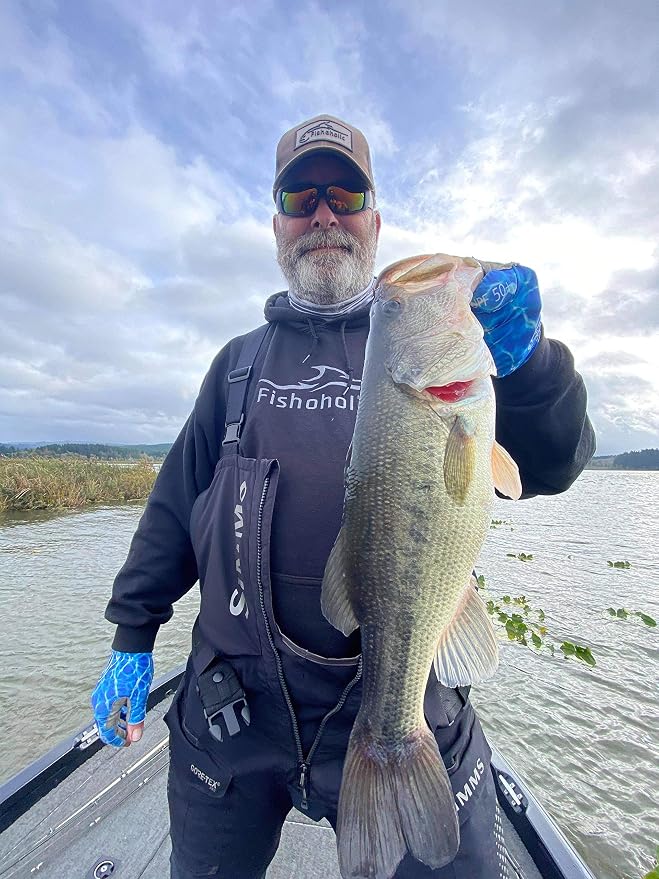 Fishoholic UPF50+ Fingerless Fishing Gloves - Sticky Grip Sun Protection Glove - Kayaking Paddling or Rowing